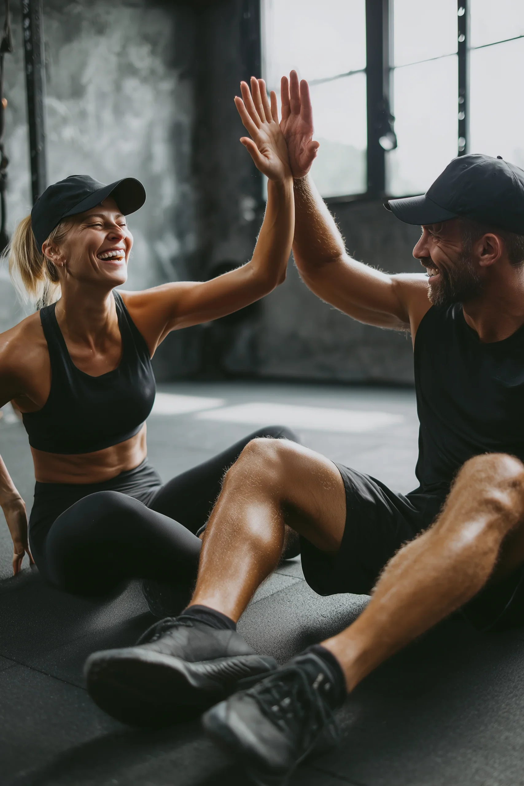 studioliannekoster_A_Dutch_man_and_woman_high-five_in_their_30s_e5fe1d02-4103-4a71-a236-e3bc32e40440